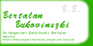 bertalan bukovinszki business card